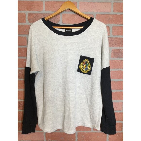 Harry Potter Hogwarts Crest Long Sleeve T-Shirt Size XL Casual Large Spell Out - Picture 1 of 6